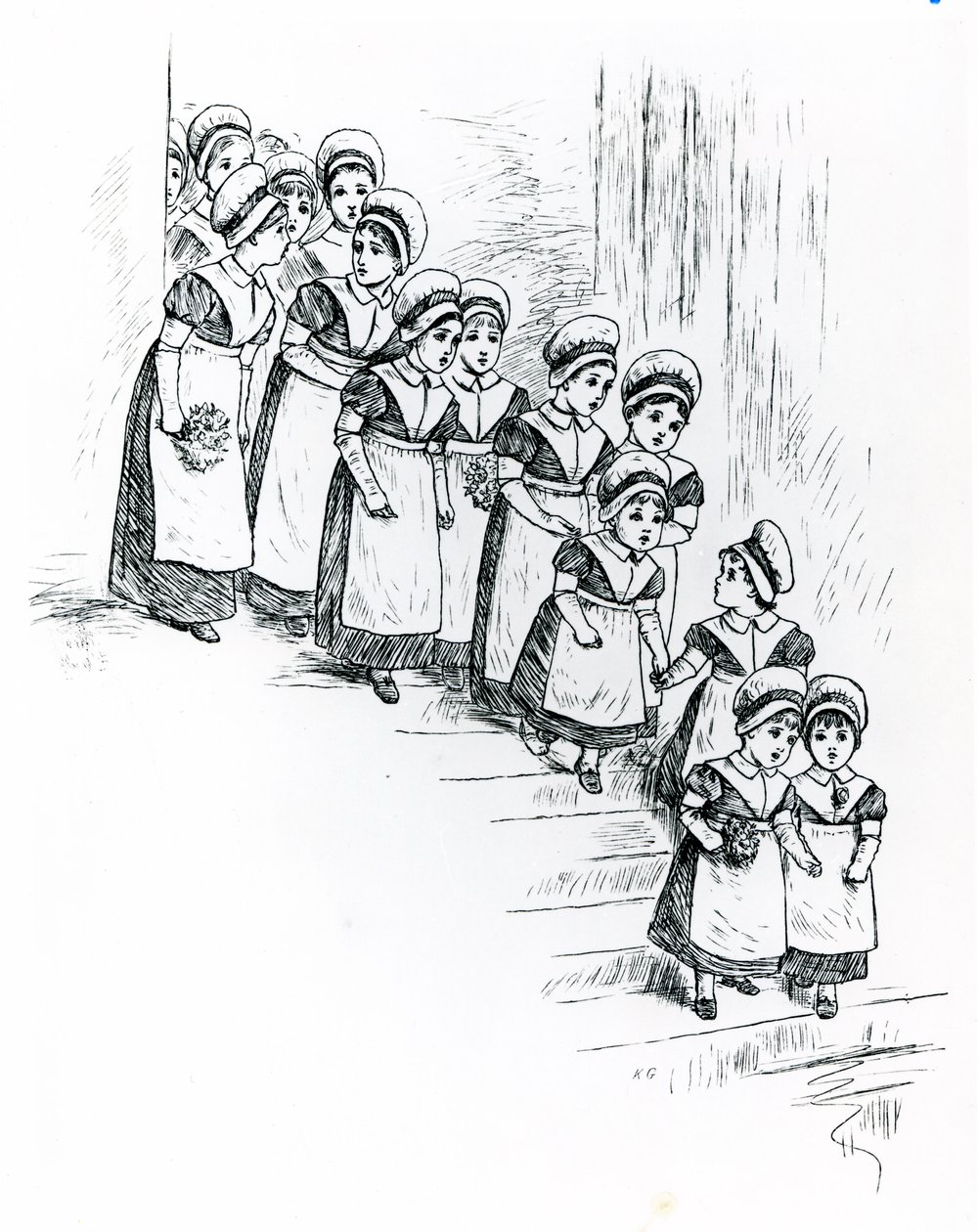 Niños de caridad, c.1880 de Kate Greenaway