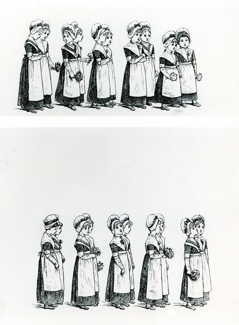 Niños de caridad, c.1880 de Kate Greenaway