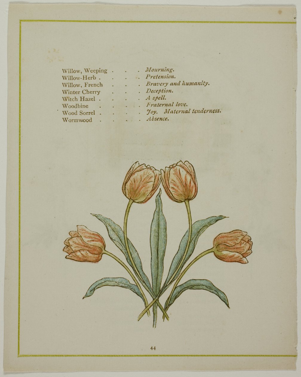 Ilustración decorativa, de El lenguaje iluminado de las flores de Kate Greenaway