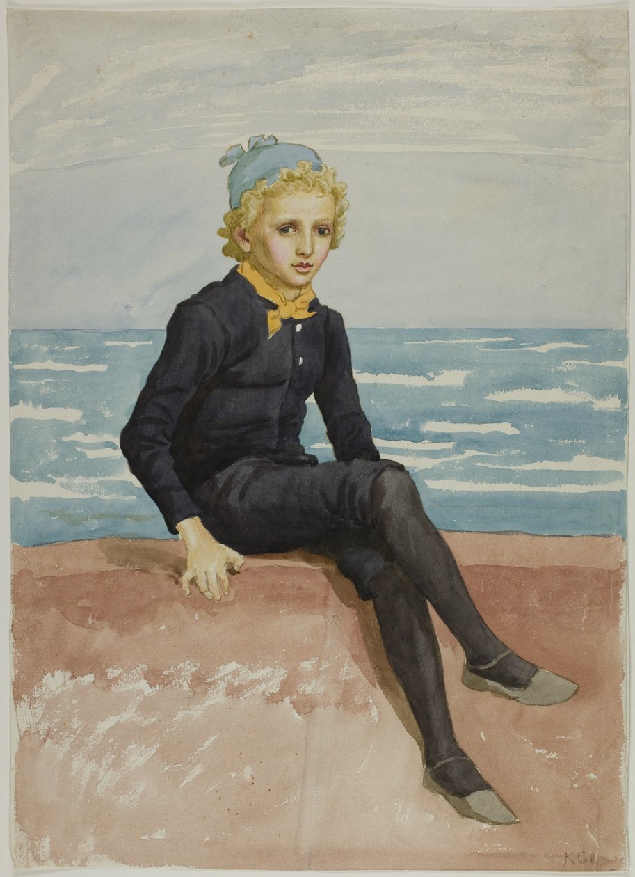 Eddie en la orilla del mar de Kate Greenaway