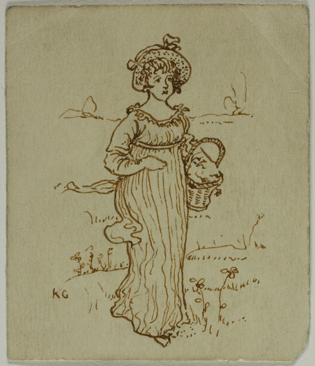 Niña con Cesta de Kate Greenaway