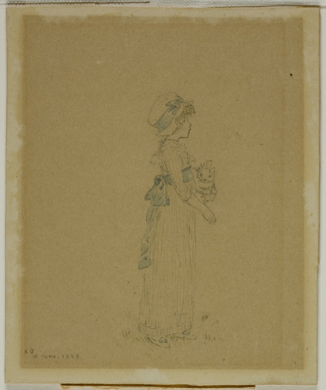 Niña con gato de Kate Greenaway