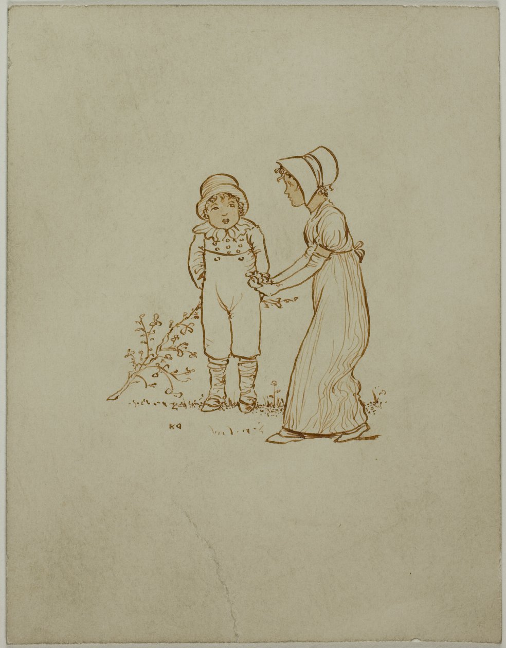 Niño y niña pequeños de Kate Greenaway
