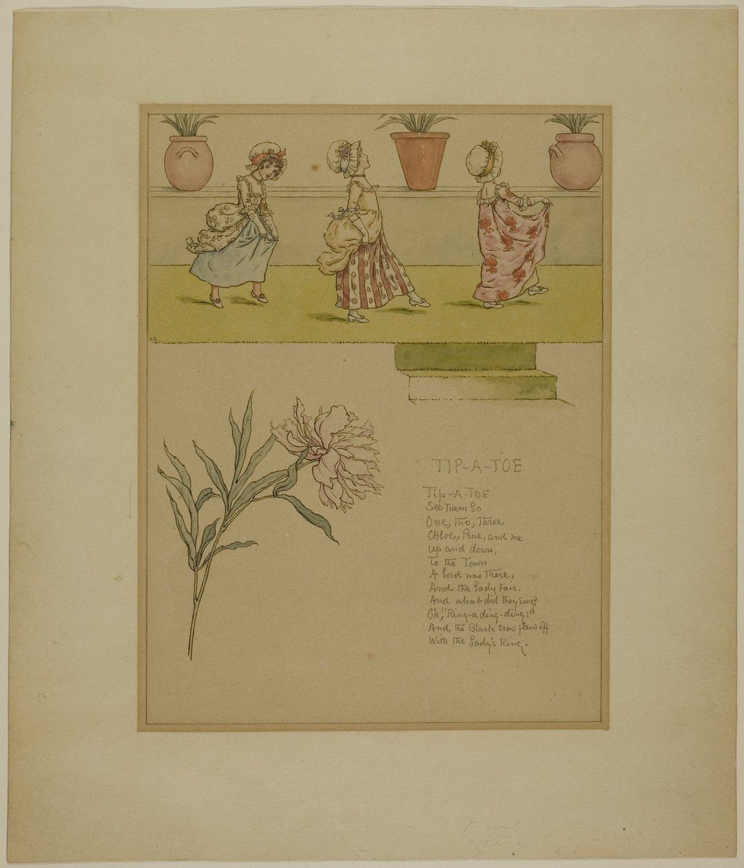 Estudio para Tip a Toe, de Marigold Garden de Kate Greenaway