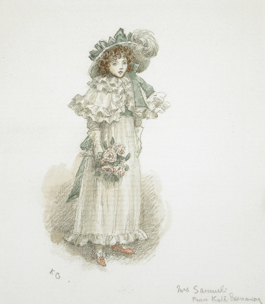 Estudio de una niña pequeña completamente vestida de Kate Greenaway