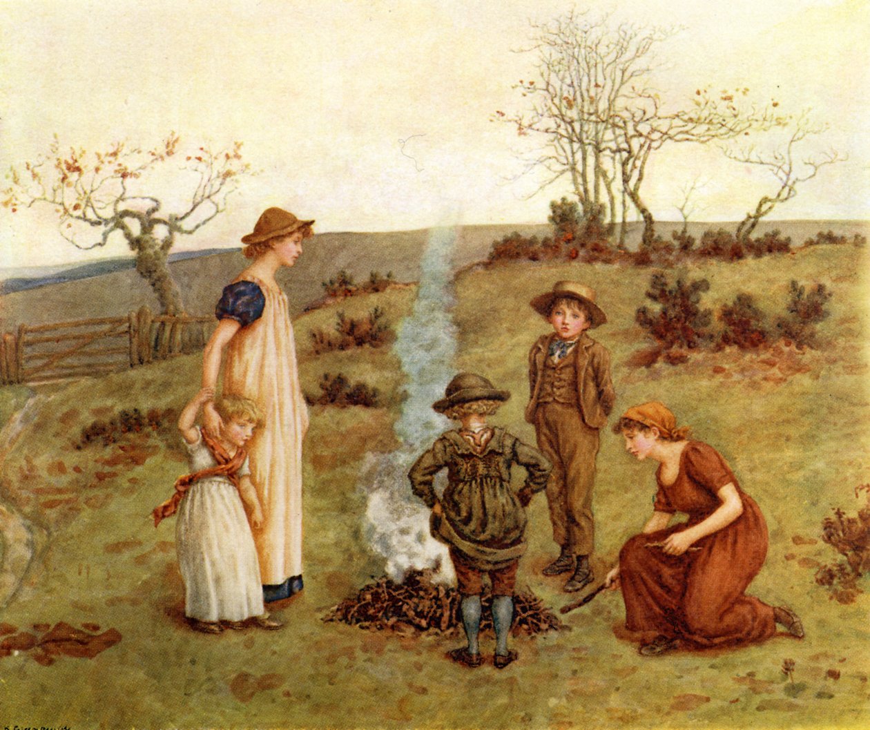 El fuego de palo por Kate Greenaway de Kate Greenaway