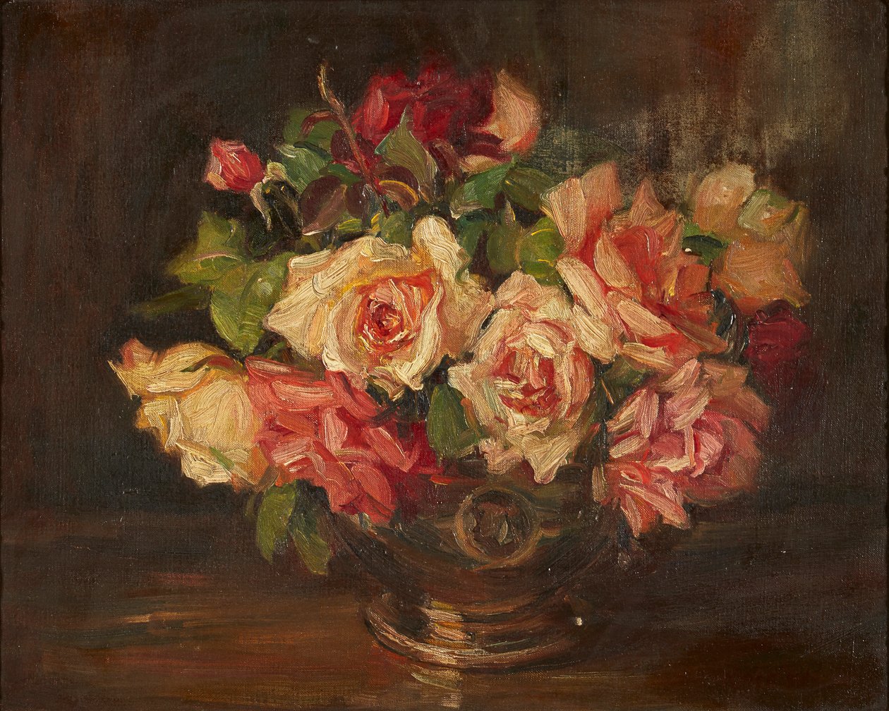 Rosas rosas (óleo sobre lienzo) de Kate Wyllie