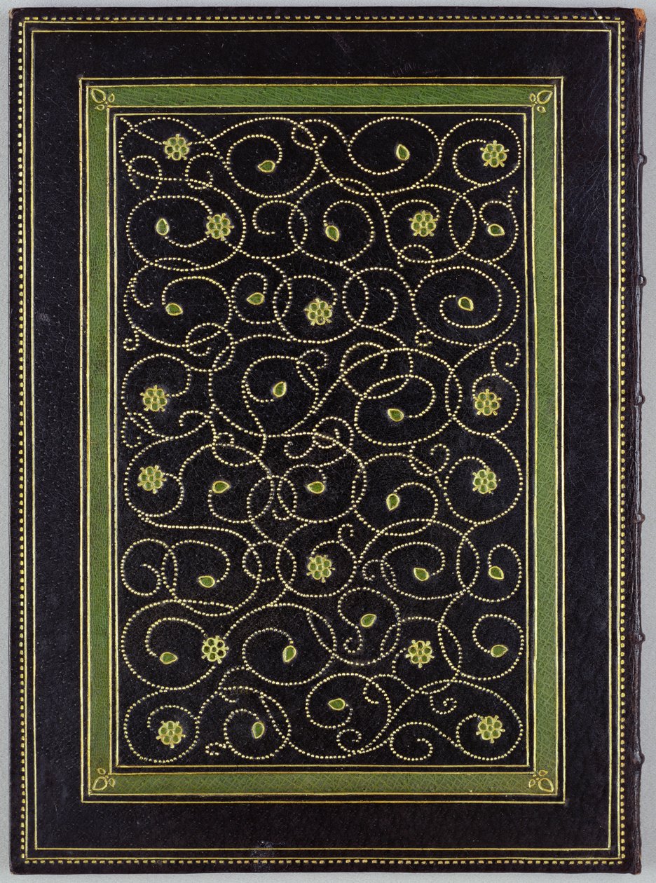 Portada de "Breve historia de la imprenta" de Emery Walker (1851-1933) 1911 (cuero y & oro) de Katharine Adams