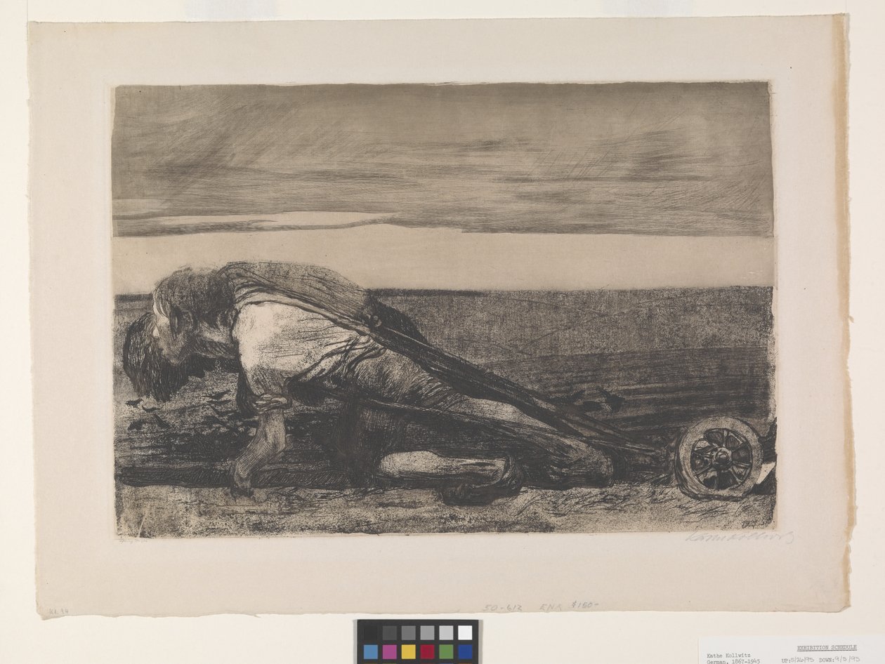 Die Pflüger (Los aradores) (aguafuerte y aguatinta sobre chine collé) de Käthe Kollwitz