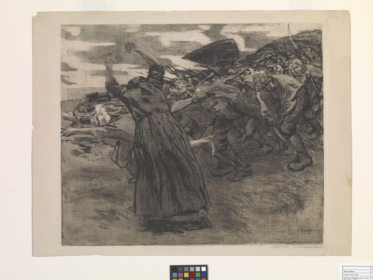 Losbruch (Brote) (aguafuerte y aguafuerte con fondo blando) de Käthe Kollwitz