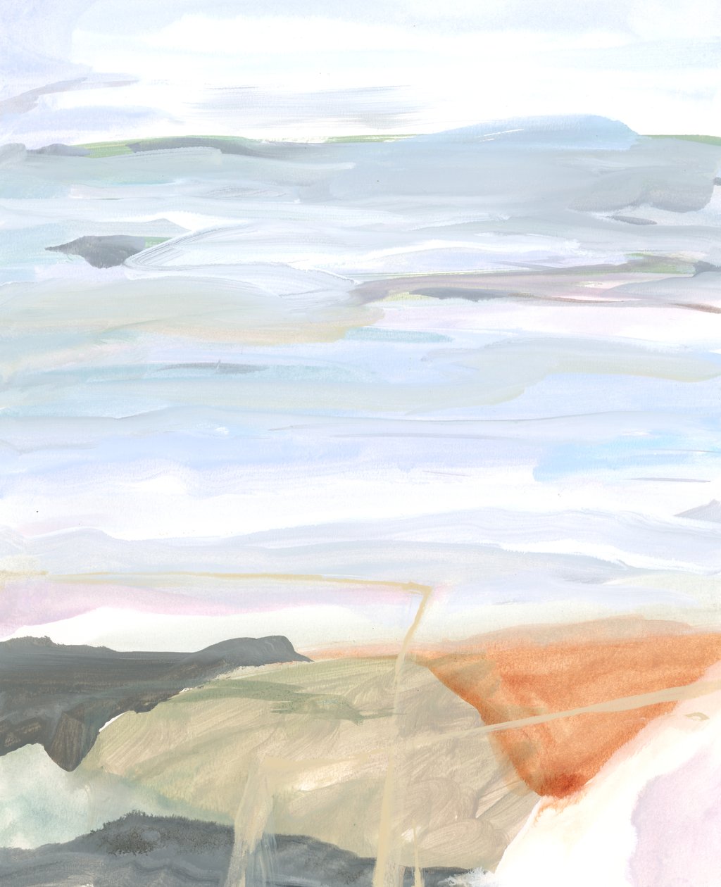Paisaje abstracto V, 2022 (acrílico sobre papel) de Katie Ré Scheidt