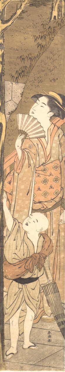 Mujer y niño pequeño de Katsukawa Shuncho