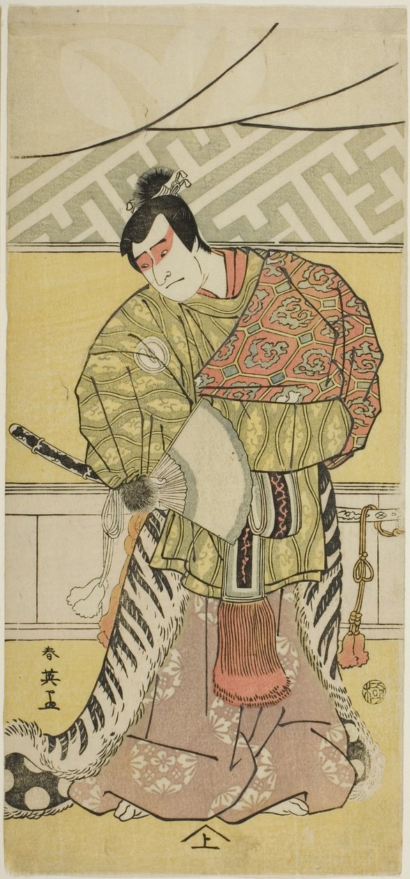 El actor Sakata Hangorô III como Takechi Mitsuhide en "Crónica Muromacho en escritura kana" ("Kanagaki Muromachi bundan") de Katsukawa Shun