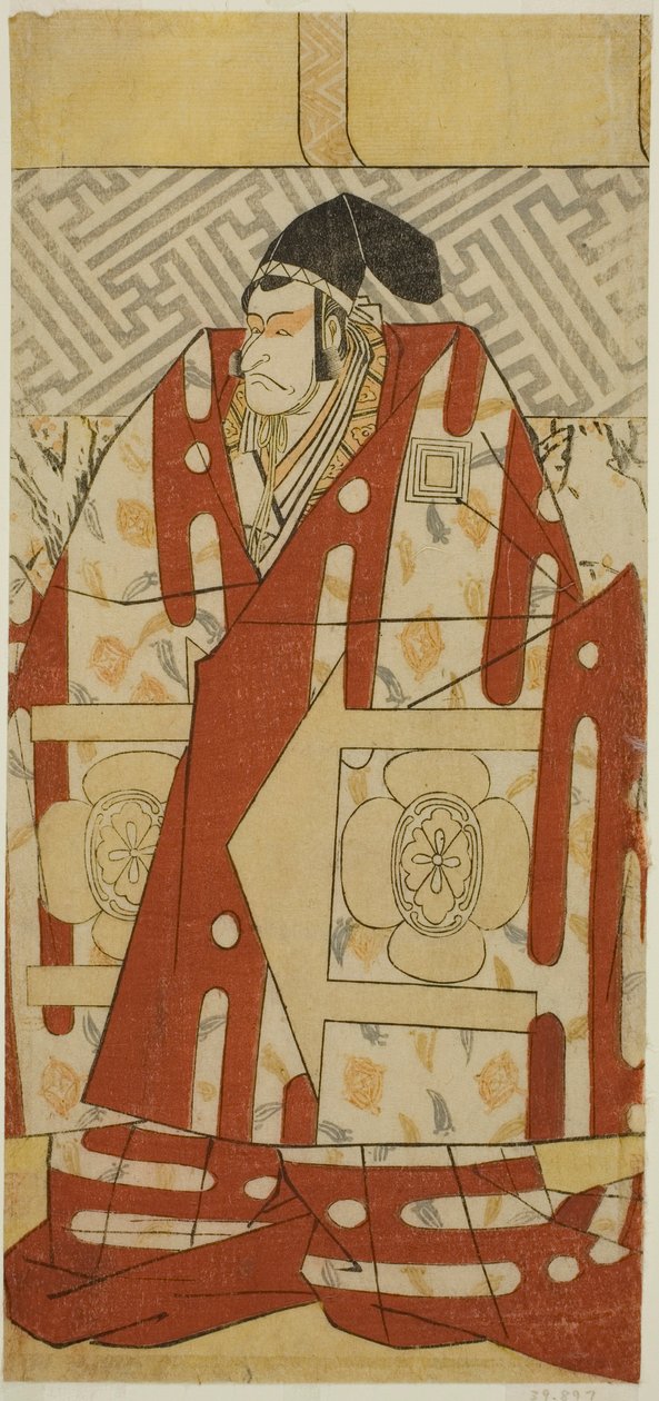 El actor Ichikawa Danjuro V como Kudo Suketsune en la obra Koi no Yosuga Kanegaki Soga, representada en el Teatro Ichimura en el primer mes de 1789. de Katsukawa Shun