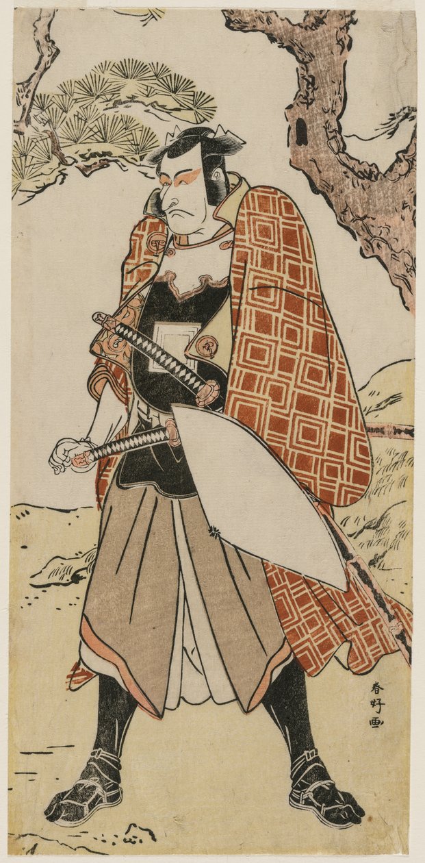 Ichikawa Danjuro V como un guerrero viajero de Katsukawa Shunko
