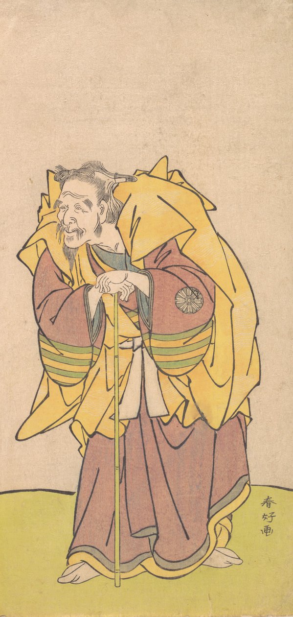 Nakamura Tomijuro como un anciano con una barba escasa, ca. 1780 de Katsukawa Shunko
