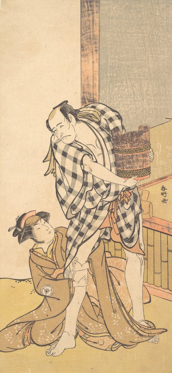 Escena de la obra Yoshitsune y los mil cerezos Yoshitsune..., 8º o 9º mes, 1784 de Katsukawa Shunko