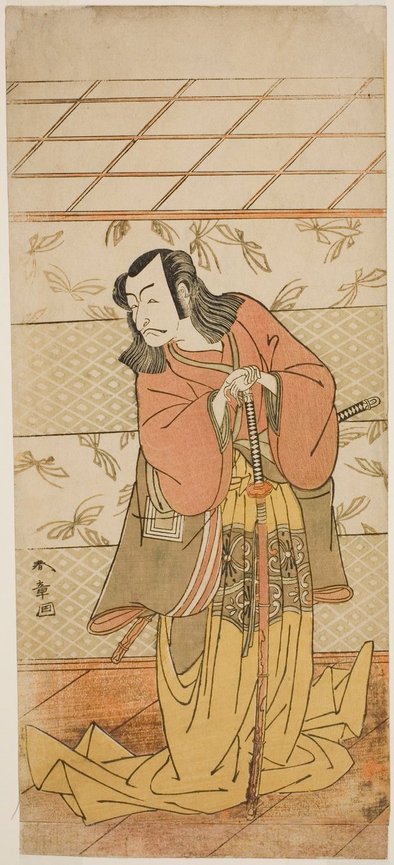 El Actor Ichikawa Danjuro V como Ashiya Doman en la Obra Kikyo-zome Onna Urakata, Representada en el Teatro Morita en el Séptimo Mes, 1776 de Katsukawa Shunsho
