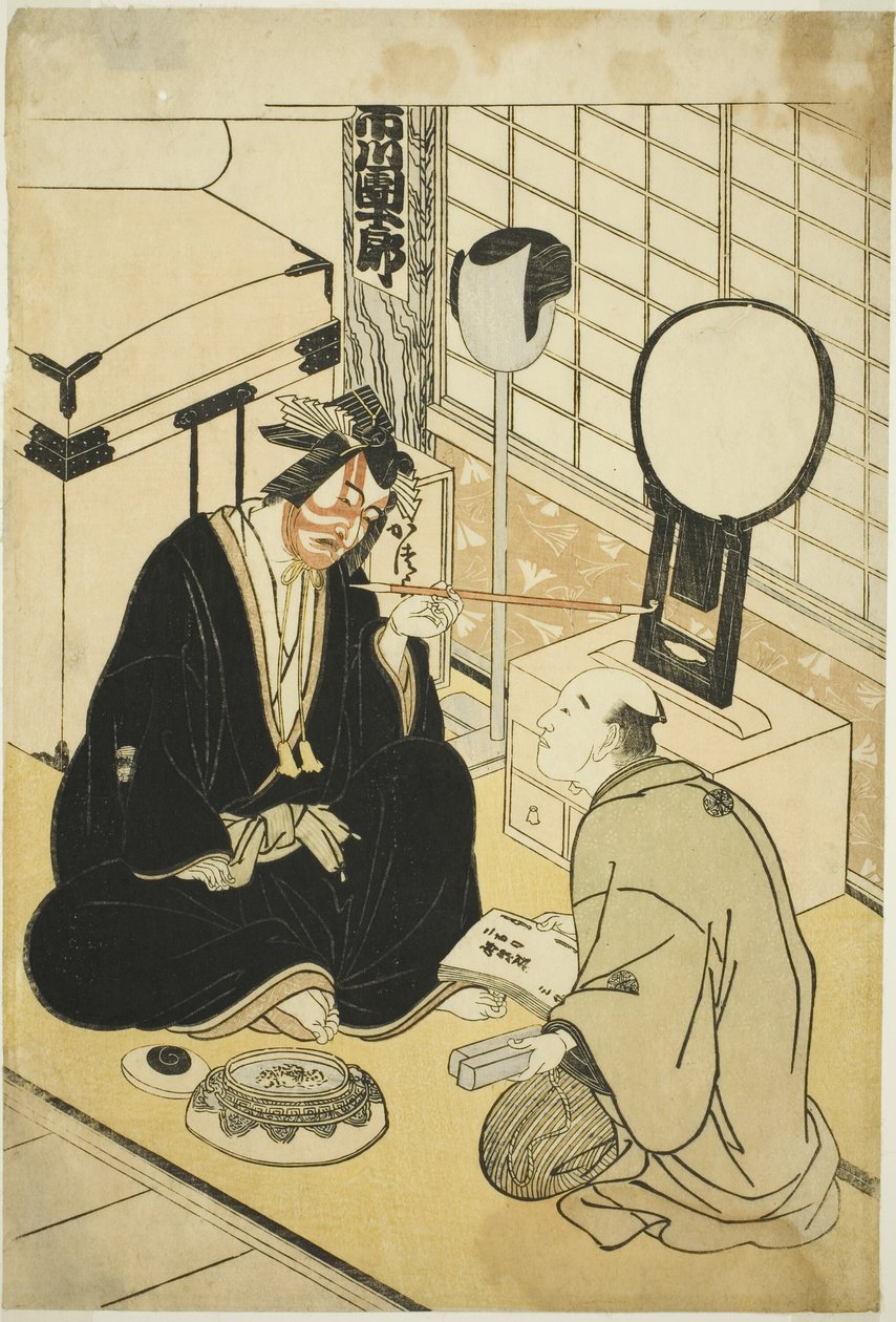 El Actor Ichikawa Danjuro V en su Camerino de Katsukawa Shunsho