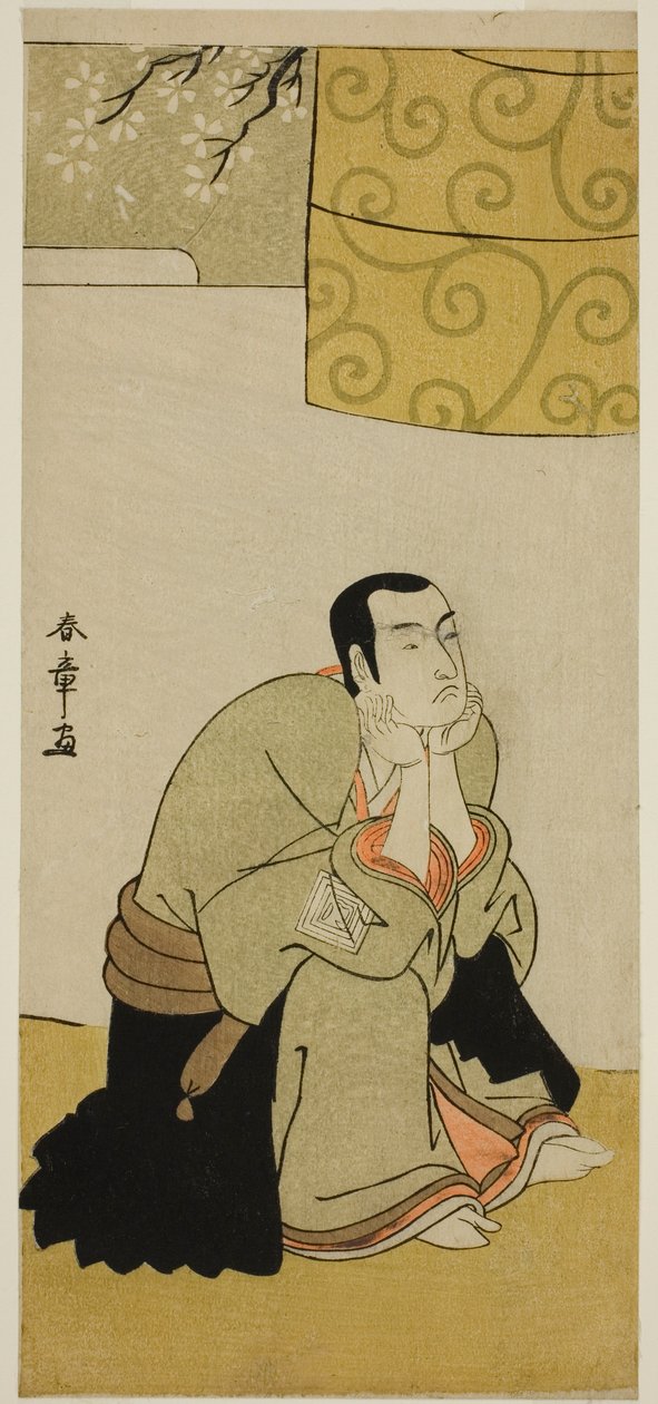 El actor Ichikawa Monnosuke II como un monje budista en la obra Edo no Hana Mimasu Soga, representada en el Teatro Nakamura en el cuarto mes, 1783 de Katsukawa Shunsho