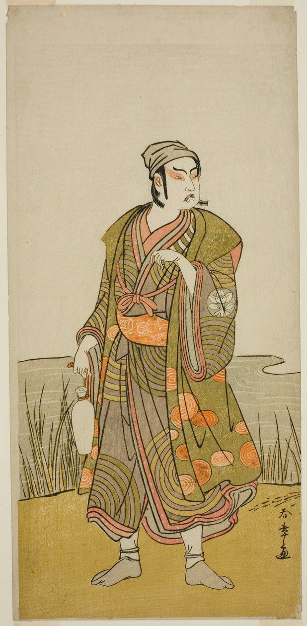 El actor Ichimura Uzaemon IX como el alfarero Tsuchihei en la obra Higashiyama Momiji no Kadode, representada en el Teatro Ichimura en el noveno mes de 1778 de Katsukawa Shunsho