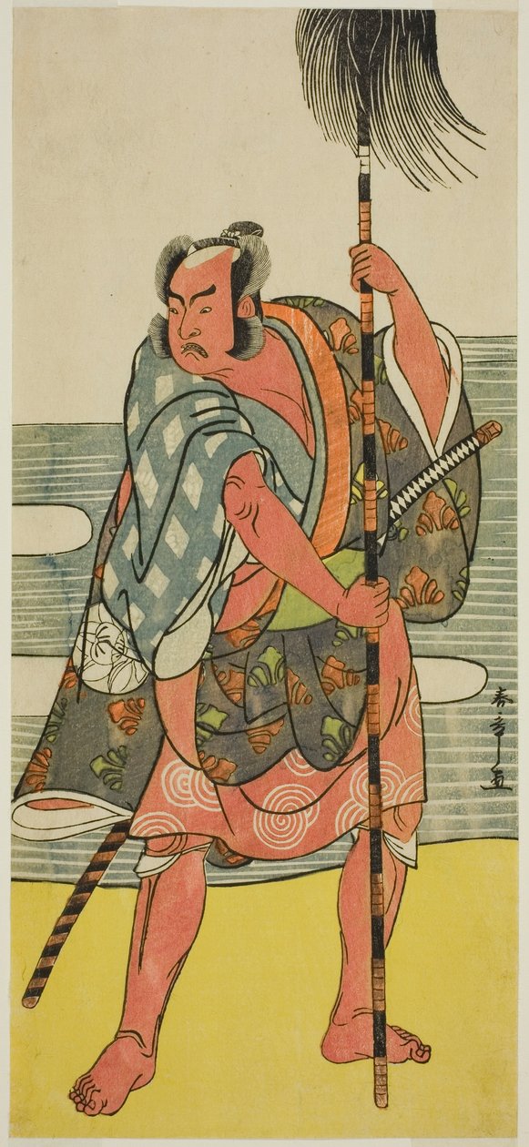 El actor Ichimura Uzaemon IX como el Yakko Matahei en la obra Mukashi Otoko Yuki no Hinagata, representada en el Teatro Ichimura en el undécimo mes, 1781 de Katsukawa Shunsho