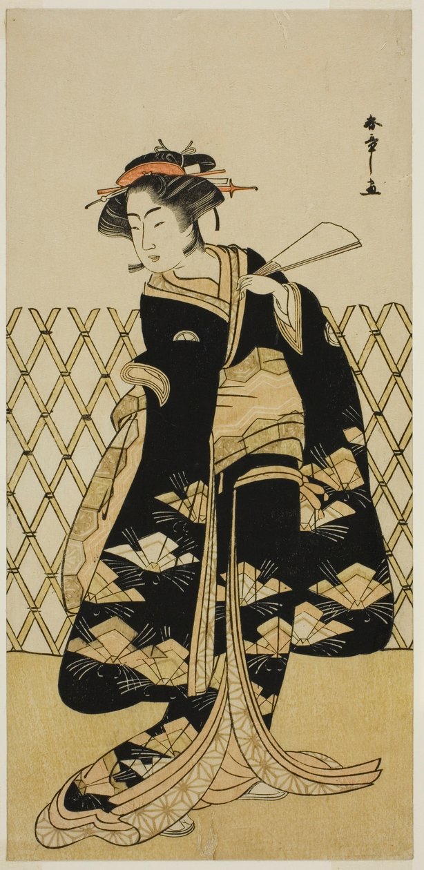 El actor Iwai Hanshiro IV como Mitsuogiya Usukumo en la obra Shida Choja-bashira, representada en el Teatro Nakamura en el octavo mes, 1781 de Katsukawa Shunsho