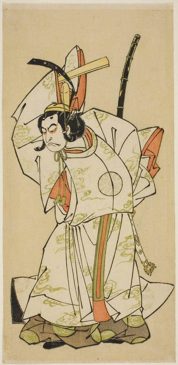 El Actor Nakamura Nakazo I como el Príncipe Koreakira (?) en la obra Gohiiki Kanjincho, representada en el Teatro Nakamura en el undécimo mes, 1773 de Katsukawa Shunsho