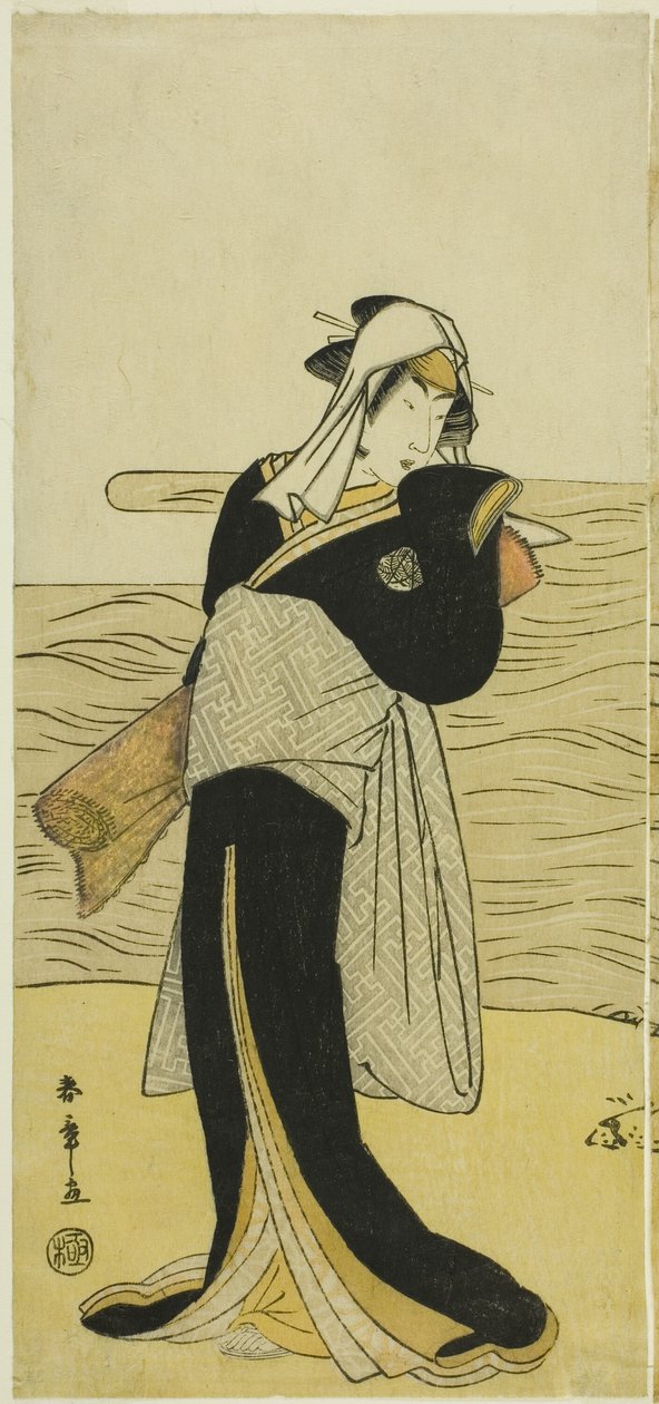 El Actor Nakamura Riko I como Hanako, la Hija de Koshiba Kamon, Disfrazada de Yotaka (Prostituta de Baja Clase), en la Obra Kotobuki Banzei Soga, Representada en el Teatro Ichimura en el Quinto Mes, 1783 de Katsukawa Shunsho