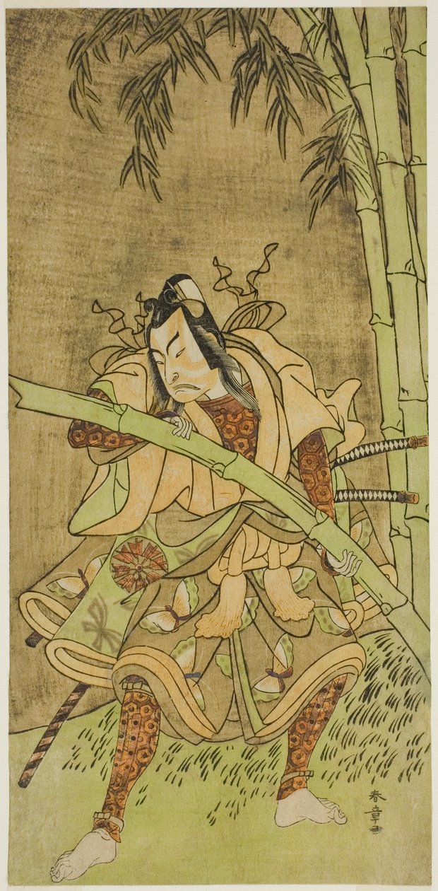 El Actor Nakamura Tomijuro I como Takenuki Goro en la Obra Eho Soga Nen-nen-goyomi, Representada en el Teatro Morita en el Primer Mes, 1771 de Katsukawa Shunsho