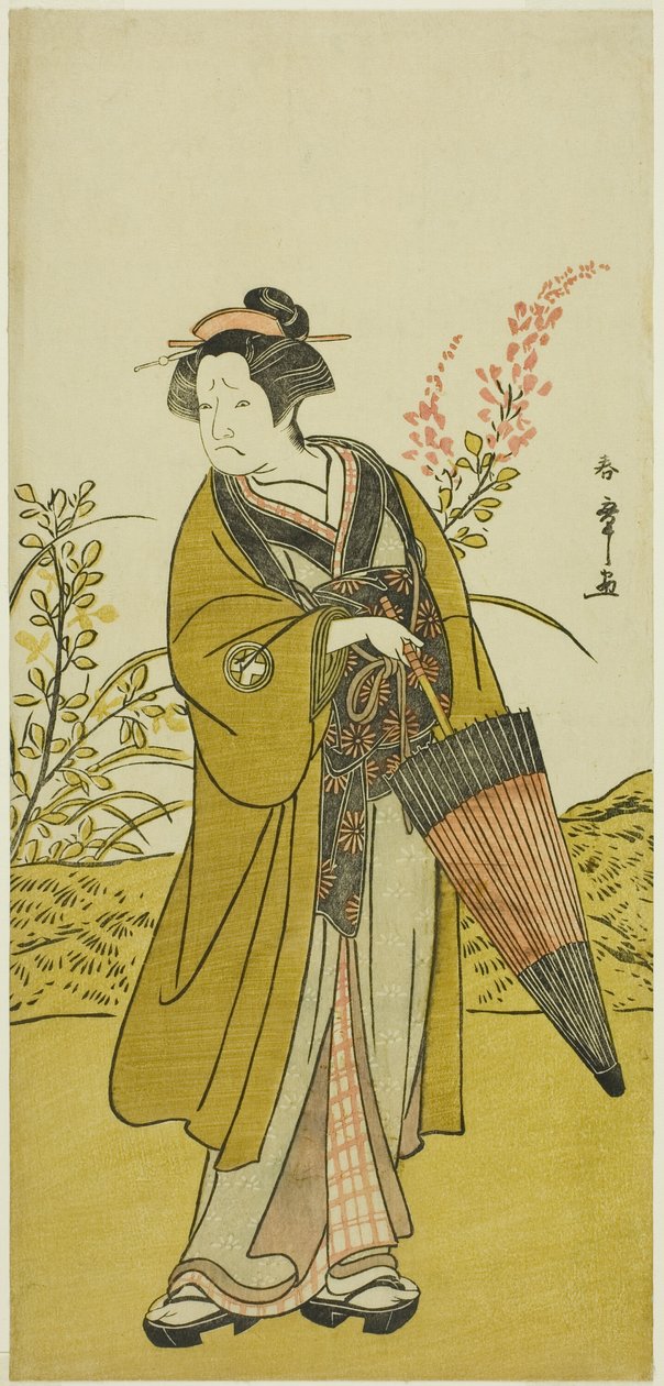 El actor Otani Tomoemon I como Otsuma en la obra Kabuki no Hana Bandai Soga, representada en el Teatro Ichimura en el cuarto mes, 1781 de Katsukawa Shunsho
