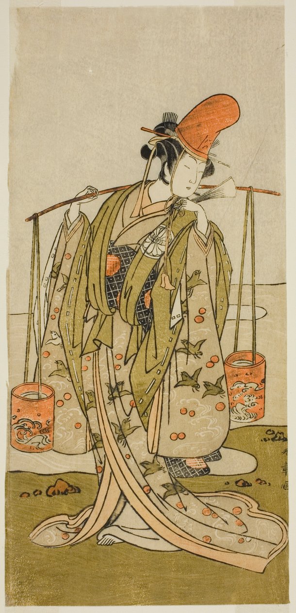 El actor Segawa Kitsuji III como Murasame en la obra Gohiiki Kanjincho, representada en el Teatro Nakamura en el undécimo mes, 1773 de Katsukawa Shunsho
