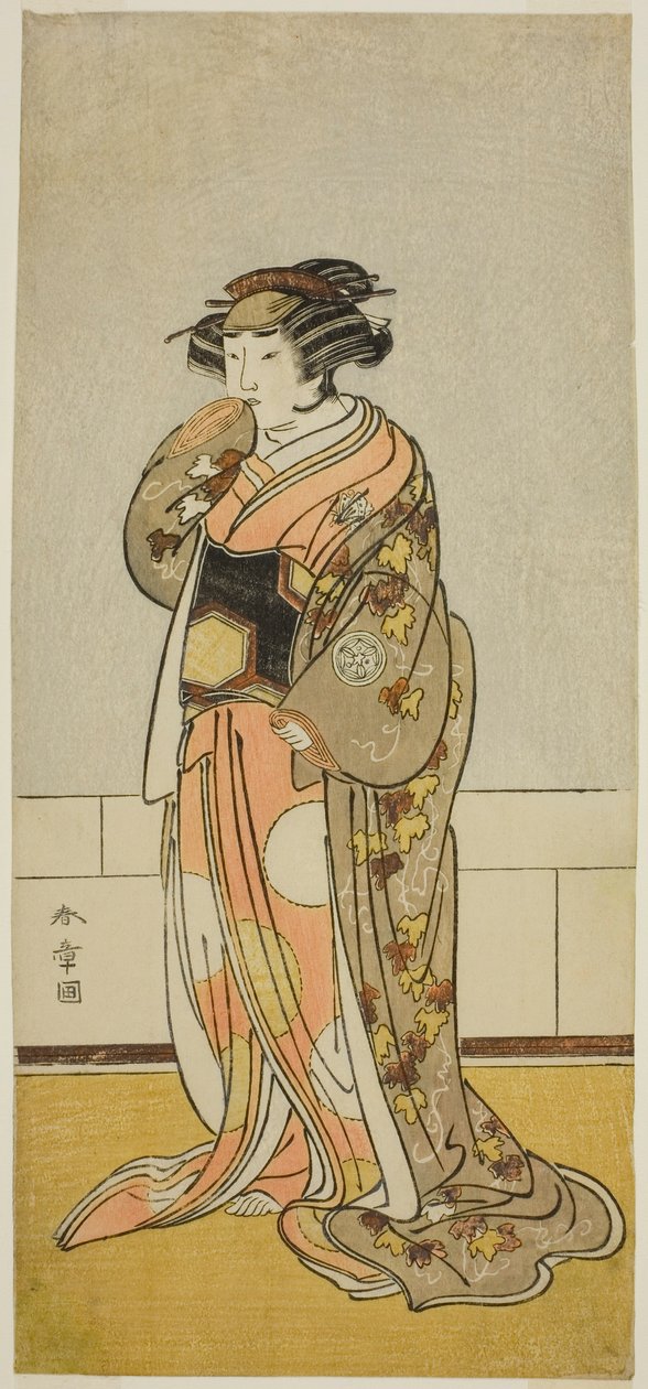 El actor Yamashita Kinsaku II como Lady Kikusui en la obra Kaeribana Eiyu Taiheiki, representada en el Teatro Nakamura en el undécimo mes, 1779 de Katsukawa Shunsho