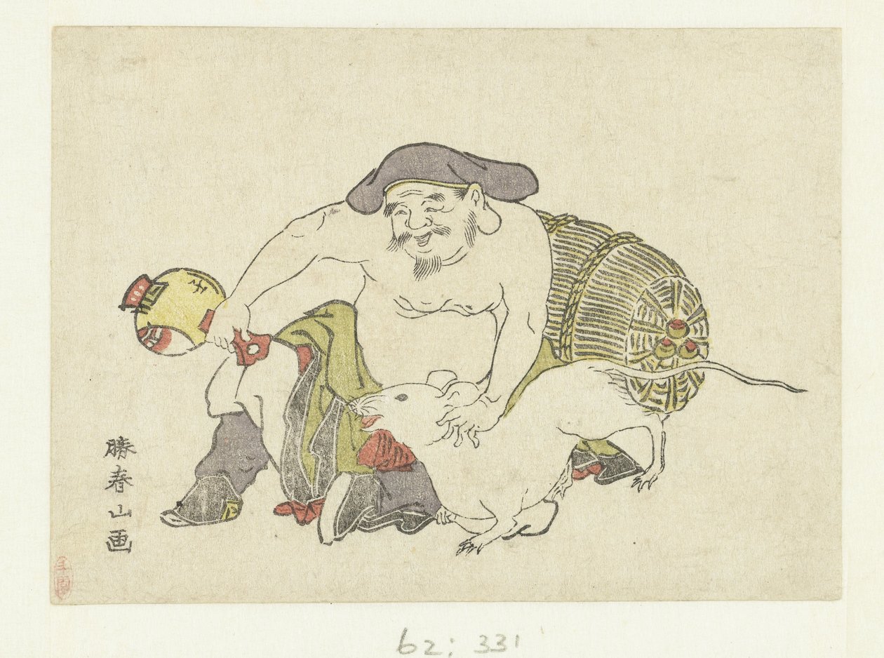 Daikoku y su Rata de Katsukawa Shunzan