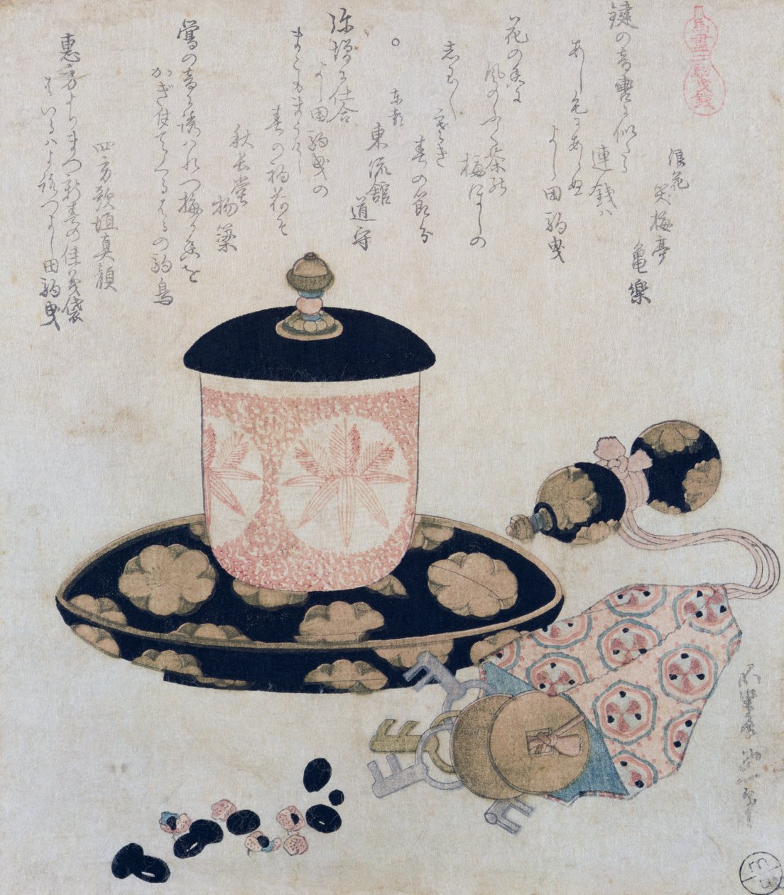 Una Tetera y Llaves, 1822 de Katsushika Hokusai