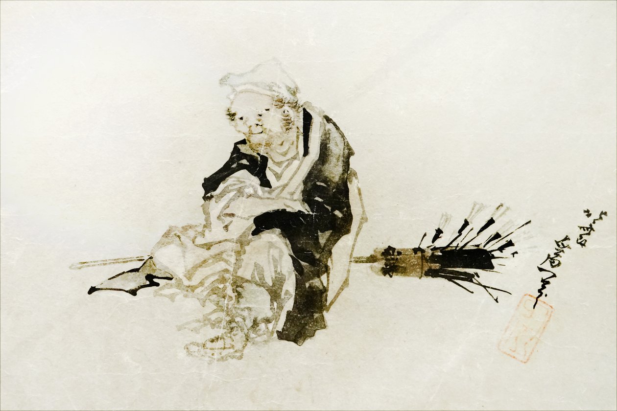 Vendedor ambulante de látigos de bambú de Katsushika Hokusai