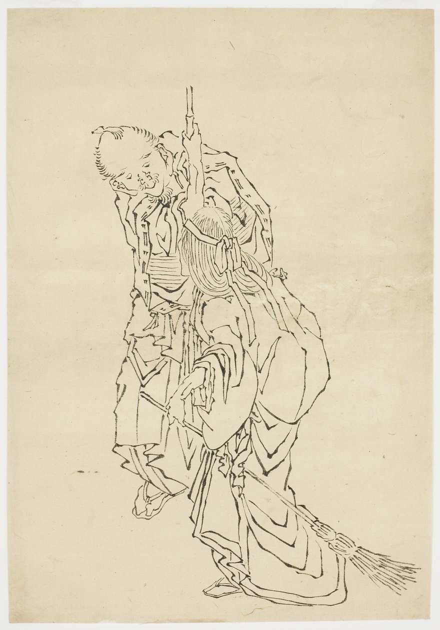Jo y Uba; Tema de Takasago, ca. 1815-1849 de Katsushika (school of) Hokusai