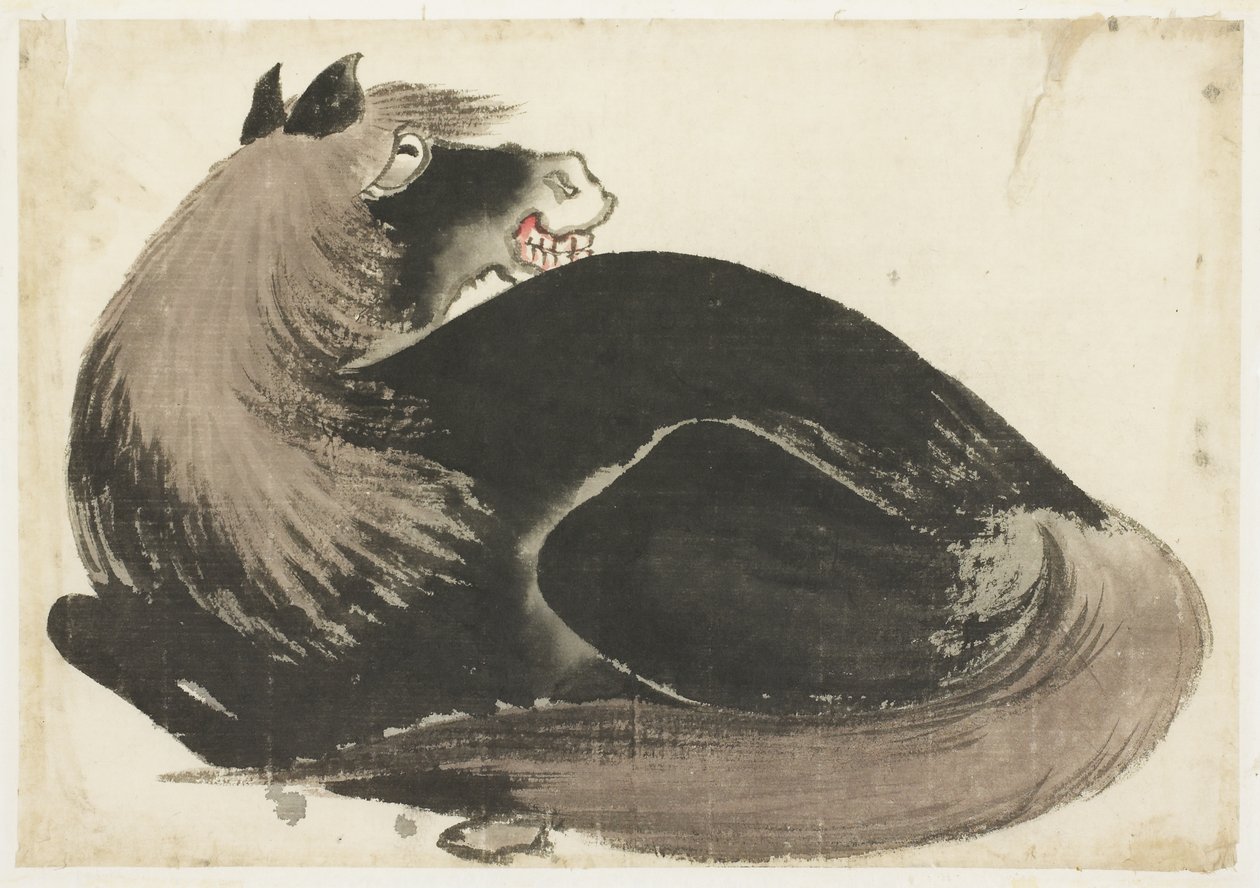 Caballo reclinado de Katsushika (school of) Hokusai