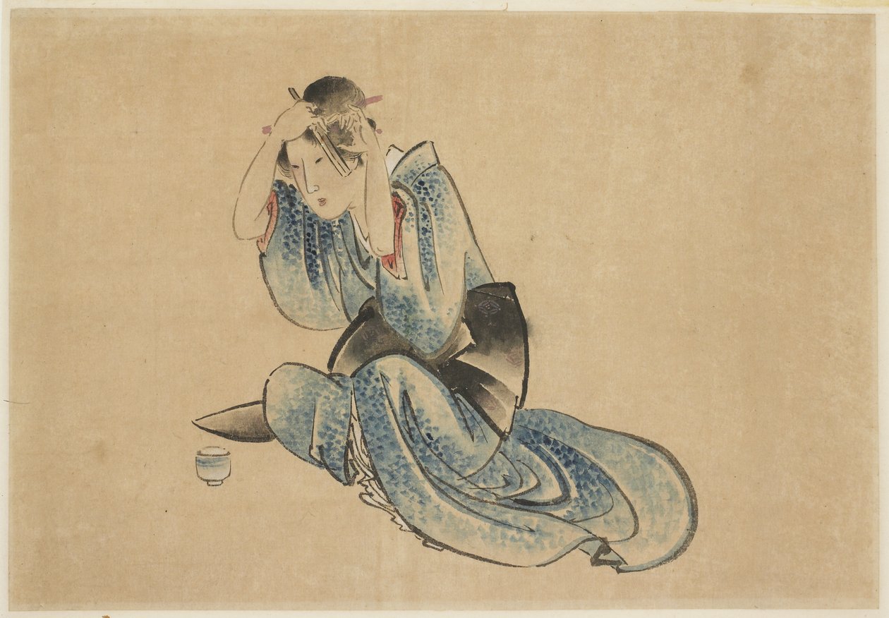Dama Sentada en su Tocador de Katsushika (school of) Hokusai