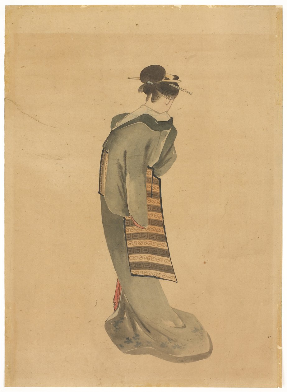 Belleza de pie (vista trasera) de Katsushika (school of) Hokusai