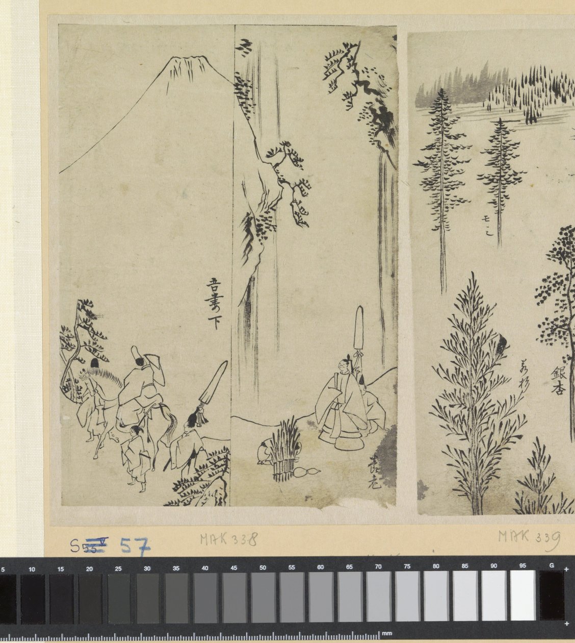 Jinete con séquito y el saludo de daimyo de Katsushika Hokusai (possibly)