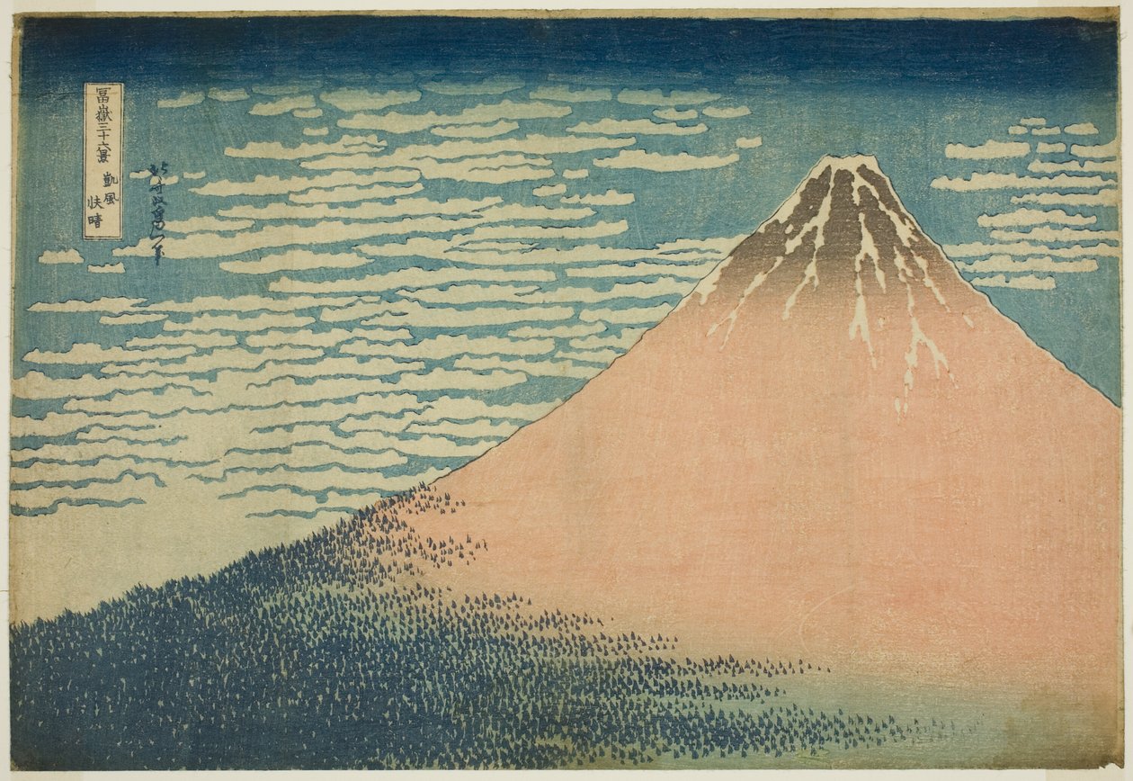 Brisa suave en un día despejado (Gaifu kaisei), de la serie "Treinta y seis vistas del Monte Fuji (Fugaku sanjurokkei)" de Katsushika Hokusai