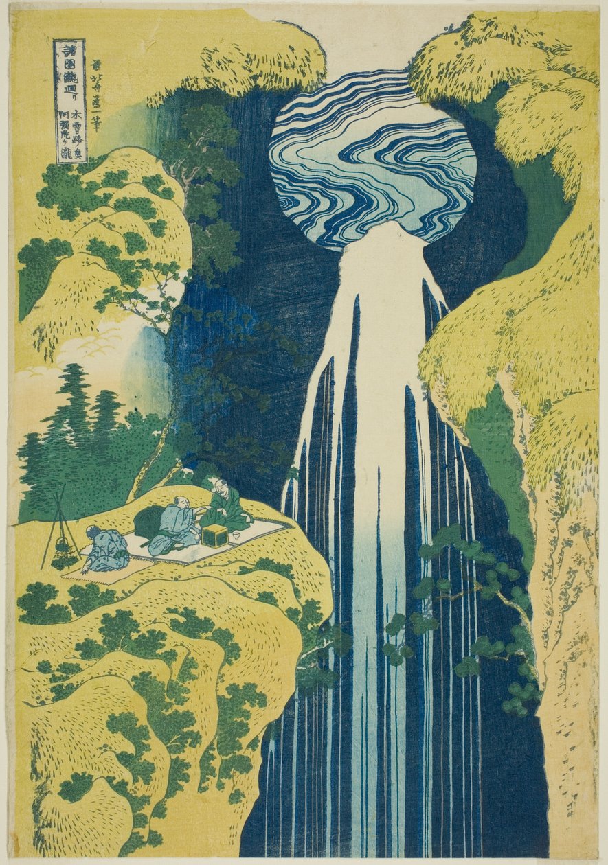 Cascada Amida en los confines del Kisokaido (Kisoji no oku Amidagataki), de la serie "Un recorrido por las cascadas en varias provincias (Shokoku taki meguri)" de Katsushika Hokusai