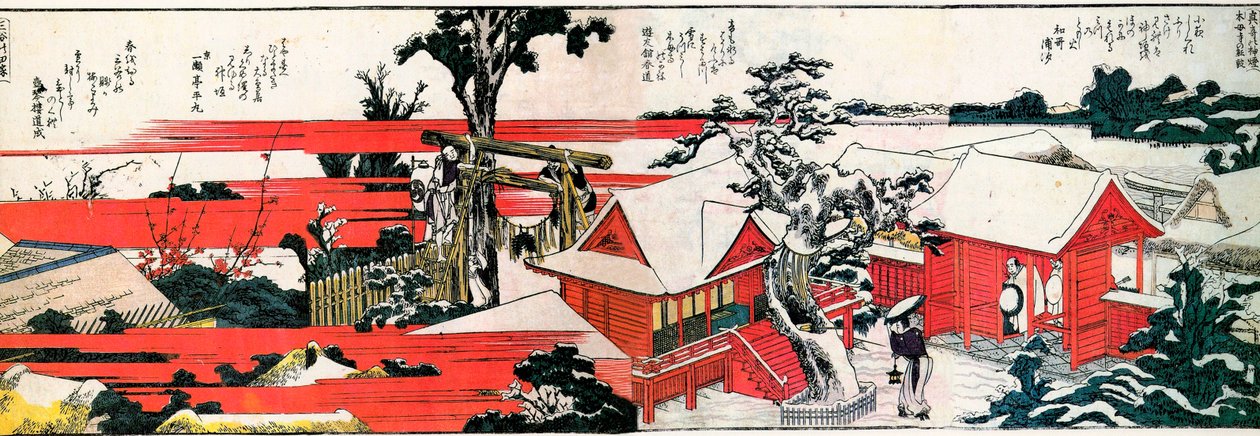 En la orilla del río Sumida de Katsushika Hokusai