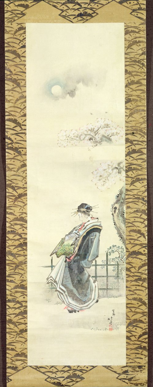 Cortesana de paseo de Katsushika Hokusai