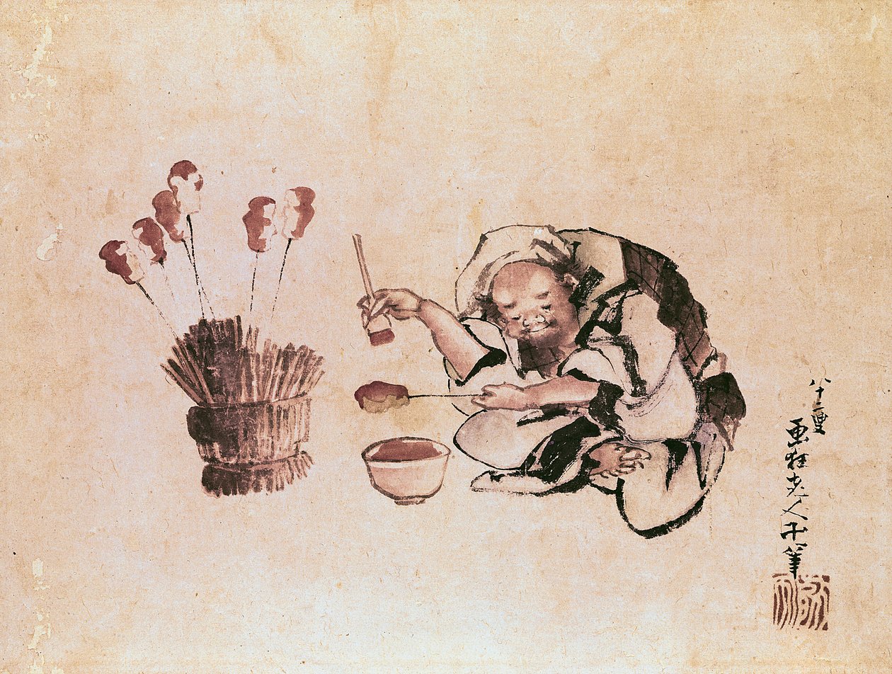 Artesano pintando juguetes de Katsushika Hokusai