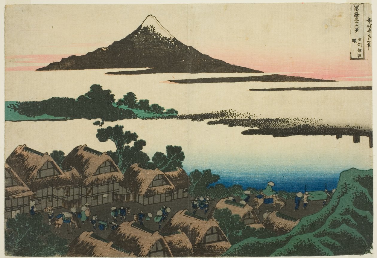 Amanecer en Isawa en la provincia de Kai (Koshu Isawa no akatsuki), de la serie "Treinta y seis vistas del monte Fuji (Fugaku sanjurokkei)" de Katsushika Hokusai
