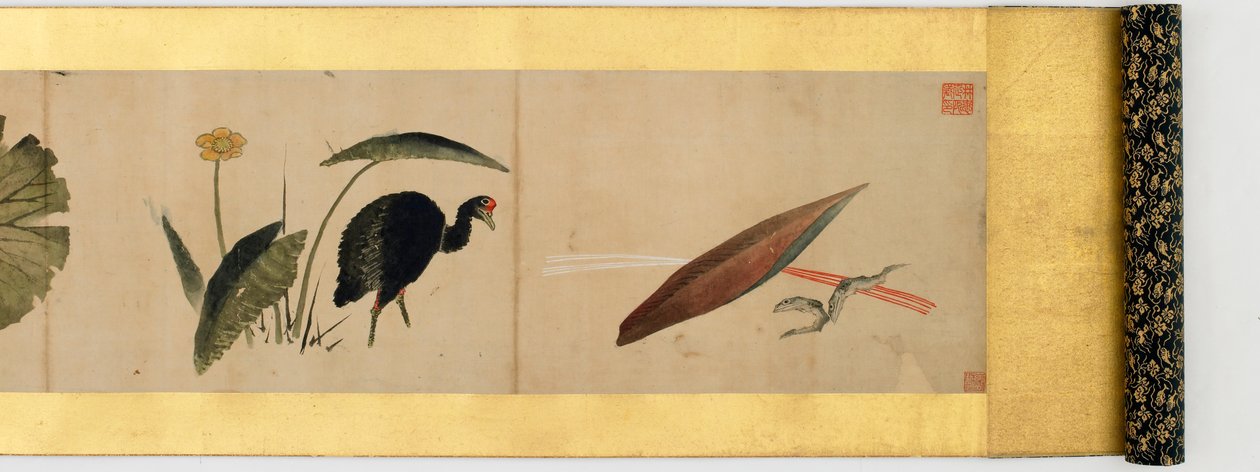 Detalle de Pergamino con Imágenes Misceláneas, Periodo Edo, 1839 de Katsushika Hokusai