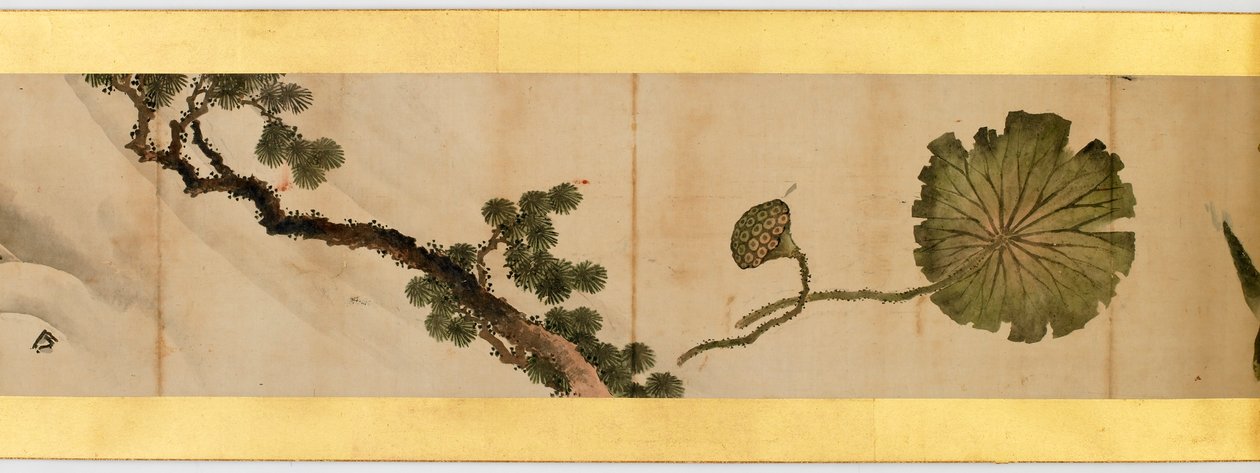 Detalle de Pergamino con Imágenes Misceláneas, Periodo Edo, 1839 de Katsushika Hokusai