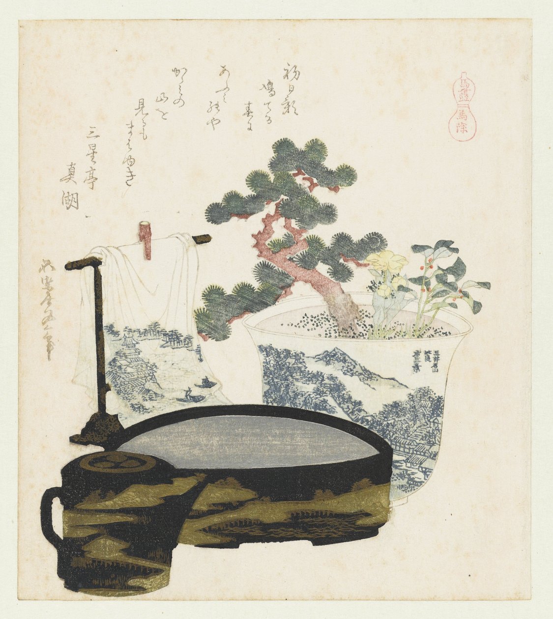 un amuleto de caballo Mayoke (título sobre el objeto) Una serie con caballos (título de la serie) Umazukushi (título de la serie sobre el objeto) de Katsushika Hokusai